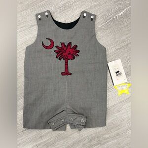 SOUTH CAROLINA FLAG Sir John by Rosalina Reversible B/W Checkered Romper 9m